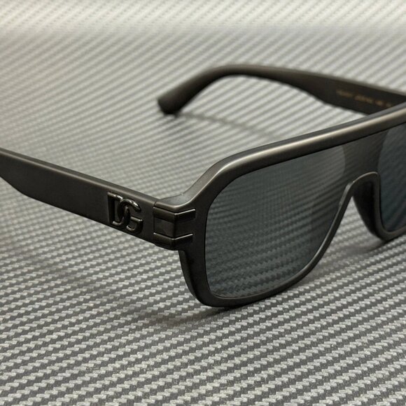DOLCE & GABBANA Matte Black Mirror Grey Men's 65 mm Sunglasses - Picture 3 of 4